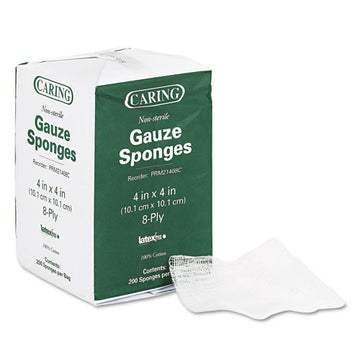 Medline Caring Woven Gauze Sponges, Non-sterile, 8-ply, 4 X 4, 200-pack freeshipping - TVN Wholesale